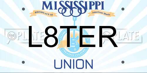 L8TER Mississippi License Plate