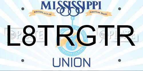L8TRGTR Mississippi License Plate