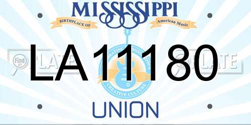 LA11180 Mississippi License Plate