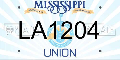 LA1204 Mississippi License Plate