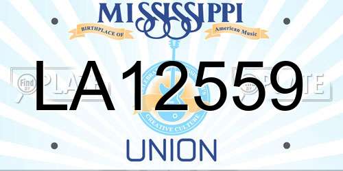 LA12559 Mississippi License Plate