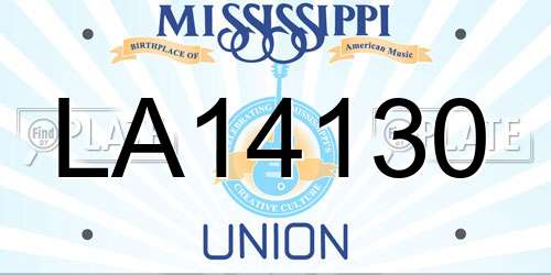 LA14130 Mississippi License Plate