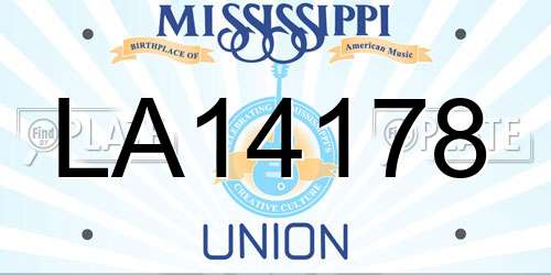 LA14178 Mississippi License Plate