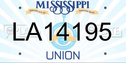LA14195 Mississippi License Plate