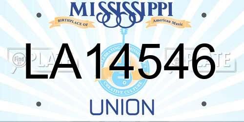 LA14546 Mississippi License Plate