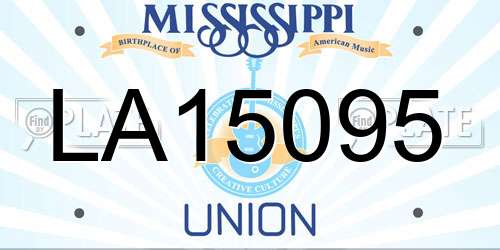 LA15095 Mississippi License Plate