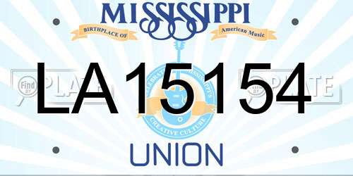 LA15154 Mississippi License Plate