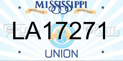 LA17271 Mississippi License Plate