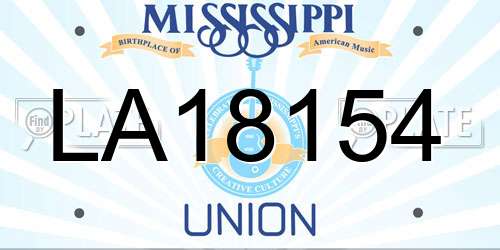 LA18154 Mississippi License Plate