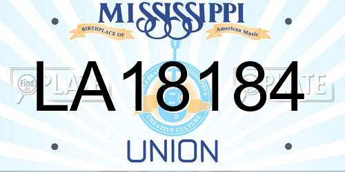 LA18184 Mississippi License Plate