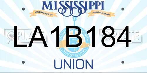 LA1B184 Mississippi License Plate