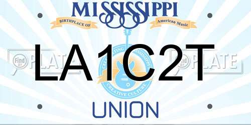 LA1C2T Mississippi License Plate