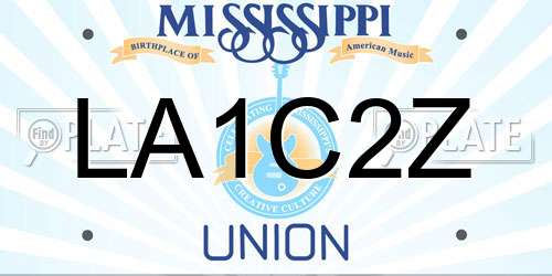 LA1C2Z Mississippi License Plate