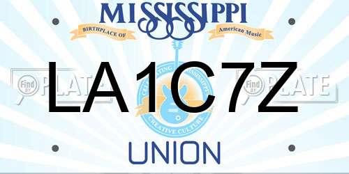 LA1C7Z Mississippi License Plate