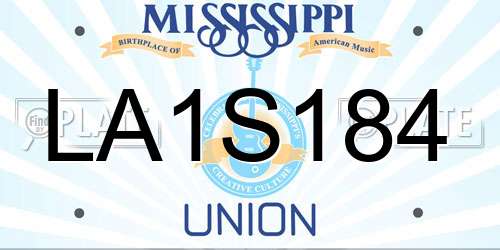LA1S184 Mississippi License Plate