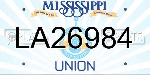 LA26984 Mississippi License Plate
