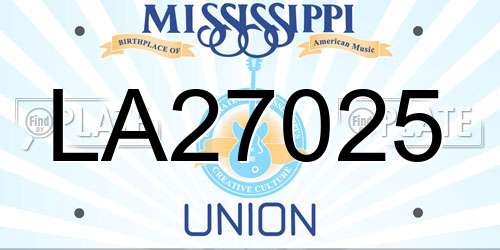 LA27025 Mississippi License Plate
