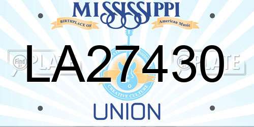 LA27430 Mississippi License Plate