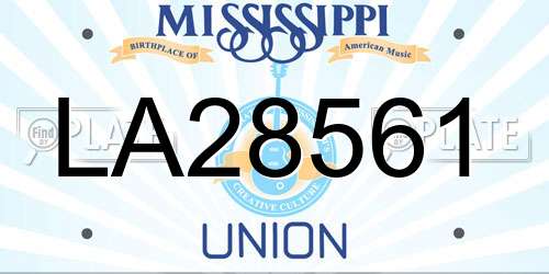 LA28561 Mississippi License Plate