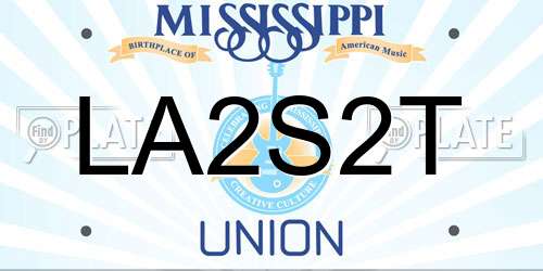LA2S2T Mississippi License Plate