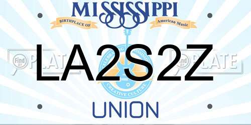 LA2S2Z Mississippi License Plate