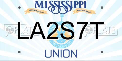 LA2S7T Mississippi License Plate
