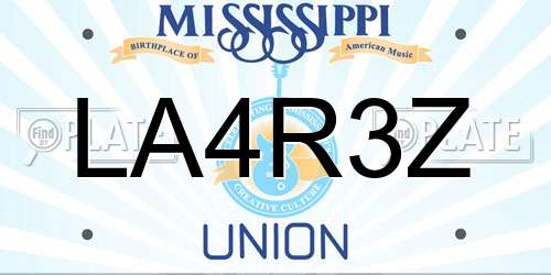 LA4R3Z Mississippi License Plate