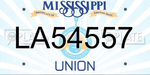 LA54557 Mississippi License Plate