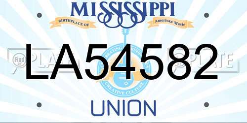 LA54582 Mississippi License Plate