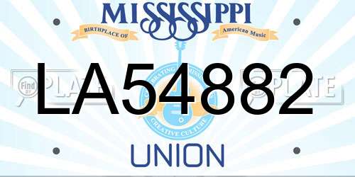 LA54882 Mississippi License Plate