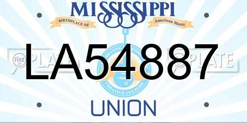 LA54887 Mississippi License Plate