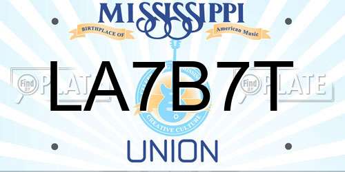 LA7B7T Mississippi License Plate