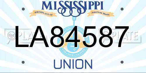 LA84587 Mississippi License Plate
