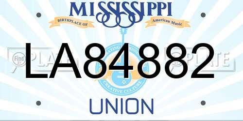 LA84882 Mississippi License Plate