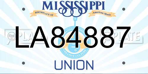 LA84887 Mississippi License Plate