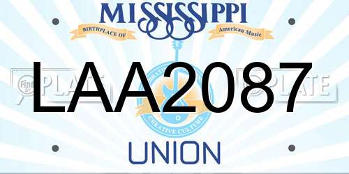 LAA2087 Mississippi License Plate