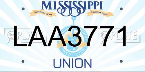 LAA3771 Mississippi License Plate