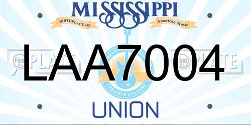 LAA7004 Mississippi License Plate