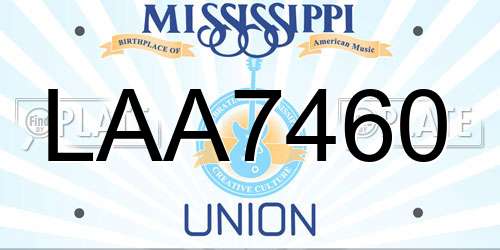 LAA7460 Mississippi License Plate