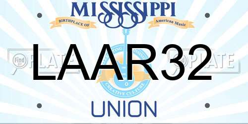 LAAR32 Mississippi License Plate