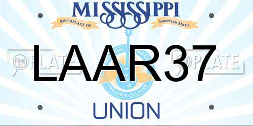 LAAR37 Mississippi License Plate