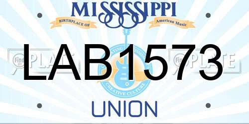 LAB1573 Mississippi License Plate