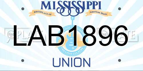 LAB1896 Mississippi License Plate