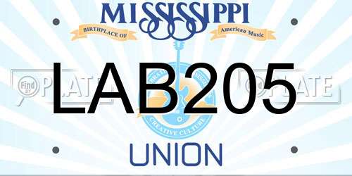 LAB205 Mississippi License Plate