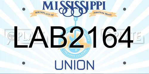 LAB2164 Mississippi License Plate