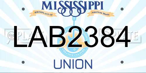 LAB2384 Mississippi License Plate