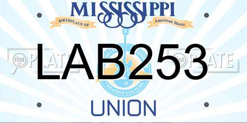 LAB253 Mississippi License Plate