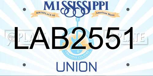 LAB2551 Mississippi License Plate