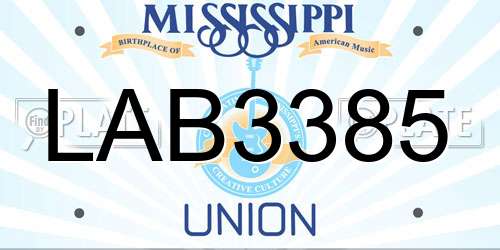 LAB3385 Mississippi License Plate