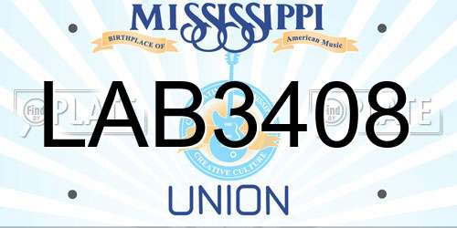 LAB3408 Mississippi License Plate